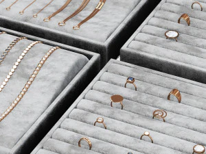 Jewelry store showcase jewellery showroom 3D Model