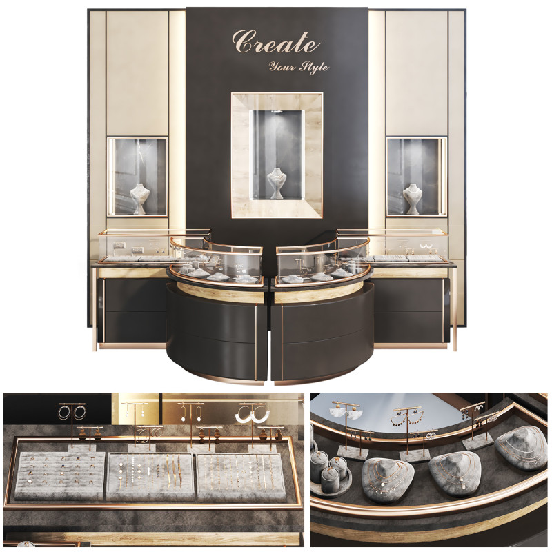 Jewelry store02 showcase 3D Model .c4d .max .obj .3ds .fbx .stl .blend 