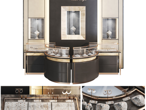 Jewelry store02 showcase 3D-Modell