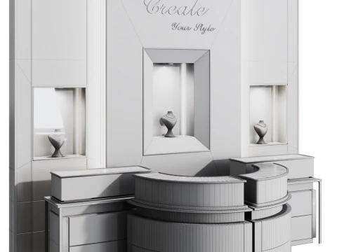 Jewelry store02 showcase 3D Model