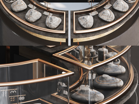 Jewelry store02 showcase 3D Model