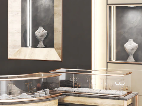 Jewelry store02 showcase 3D Model