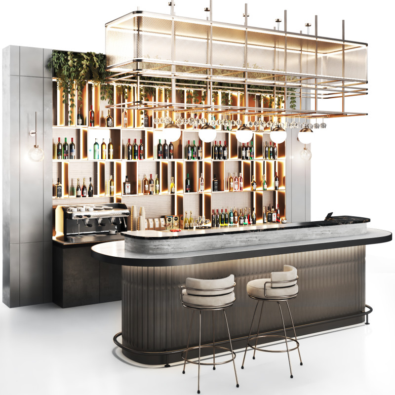 Cafe restaurant N11 3D Model .c4d .max .obj .3ds .fbx .stl .blend 