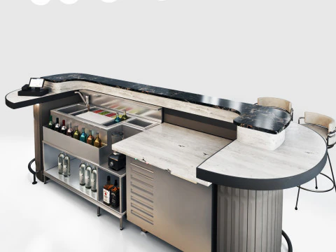 Caf&eacute;-restaurant N11 Modèle 3D