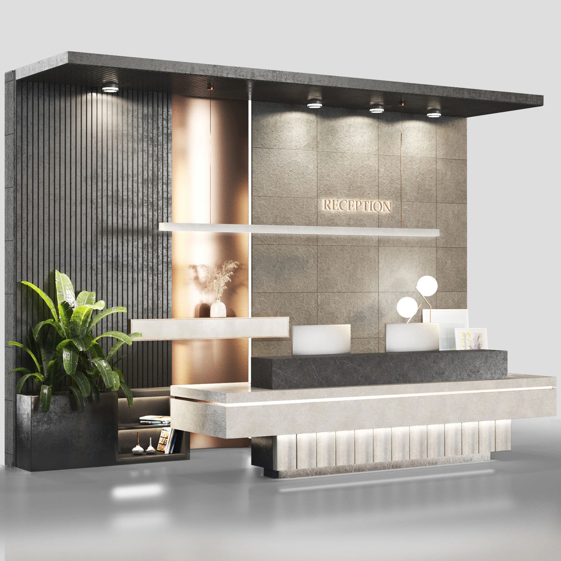Reception Dark theme 3D Model .c4d .max .obj .3ds .fbx .stl .blend 