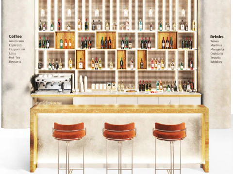 カフェバー14 3Dモデル