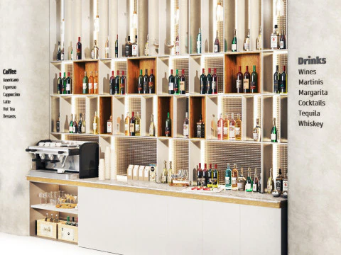 カフェバー14 3Dモデル