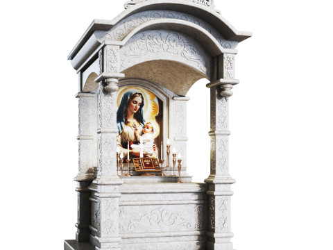 Church interior altar 3D Model