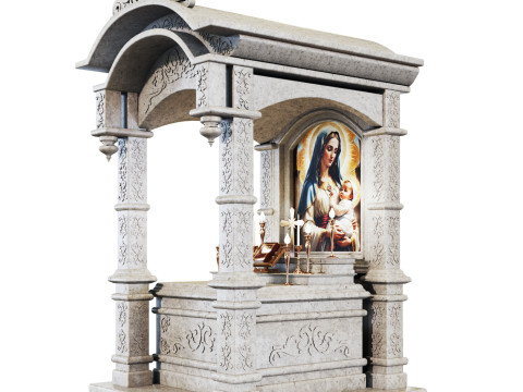 Church interior altar 3D Model