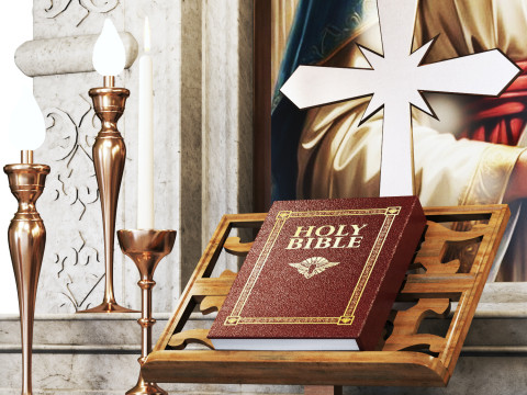 Church interior altar 3D Model