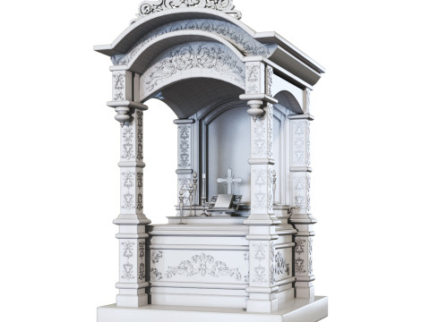 Church interior altar 3D Model