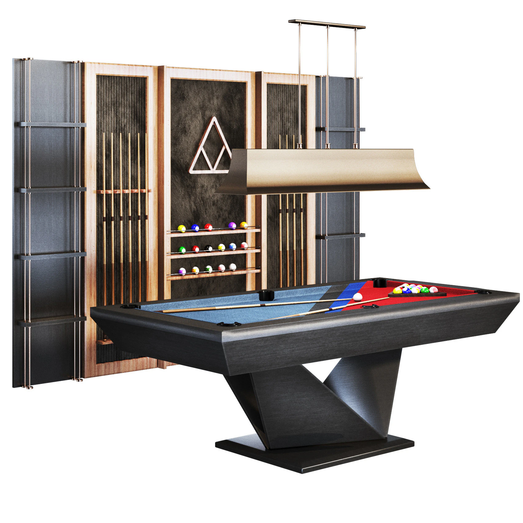 Billiard set03 pool table 3D Model .c4d .max .obj .3ds .fbx .stl .blend 