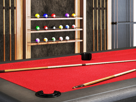 Billiard set03 pool table Model 3D
