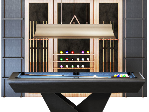 Billiard set03 pool table Model 3D