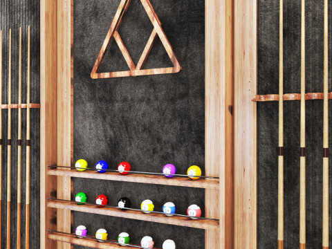 Billiard set03 pool table Model 3D