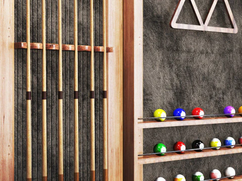 Billiard set03 pool table 3D Model