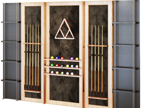 Billiard set03 pool table 3D Model