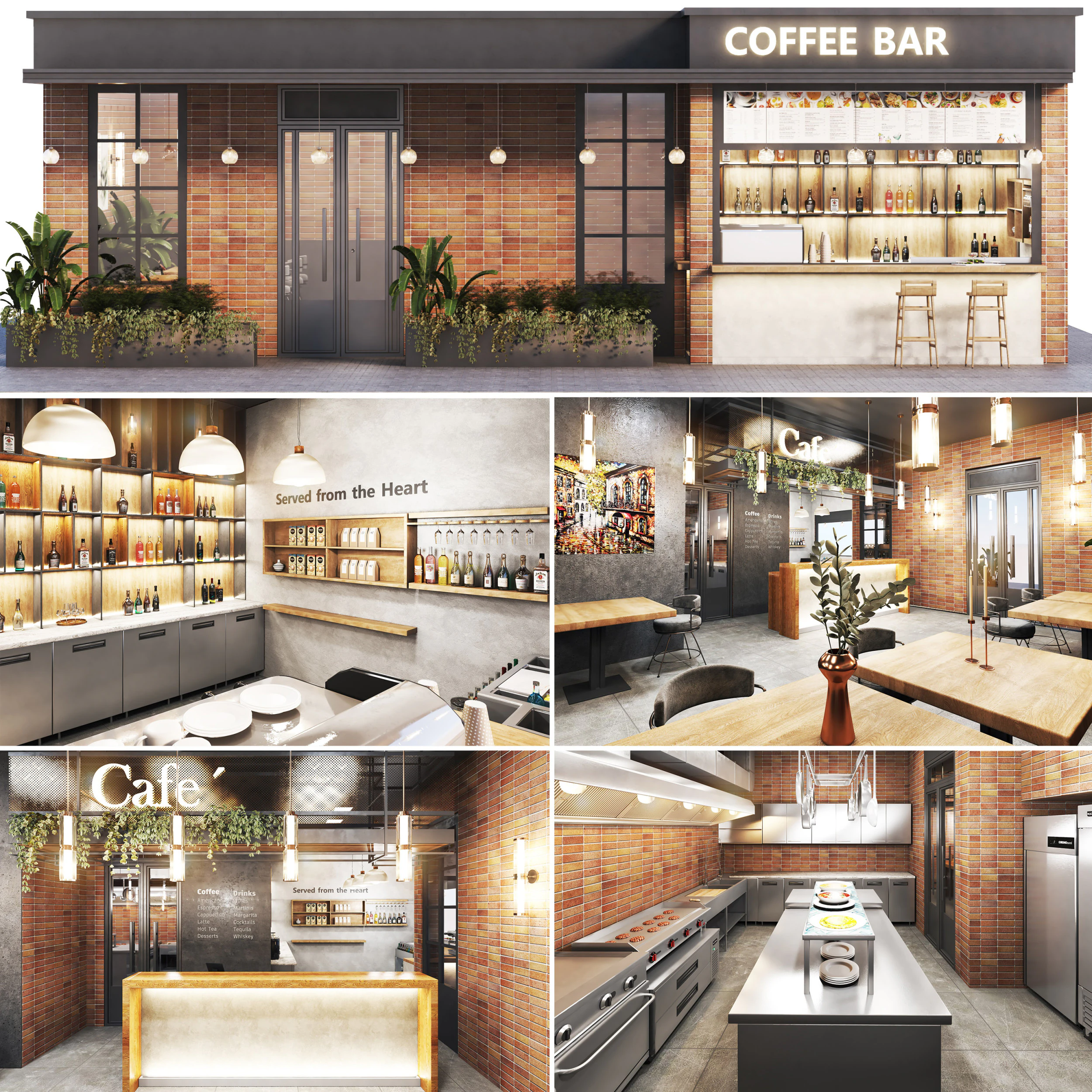 Cafe restaurant full design 17 3D Model .c4d .max .obj .3ds .fbx .stl .blend 