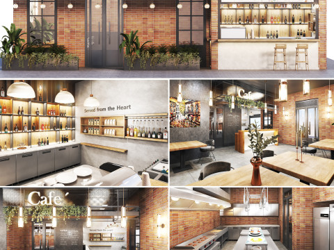 Cafe restaurant full design 17 3D Model