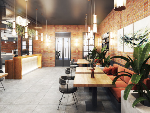 Cafe restaurant full design 17 3Dモデル