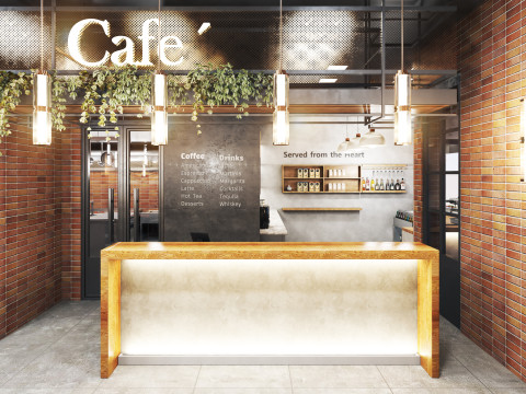 Cafe restaurant full design 17 3Dモデル