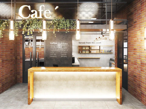 Cafe restaurant full design 17 3D Model