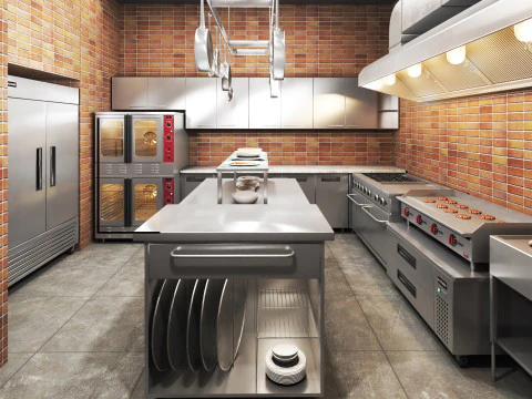 Cafe restaurant full design 17 3D Model