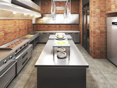 Cafe restaurant full design 17 3D Model