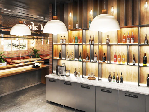 Cafe restaurant full design 17 3D Model