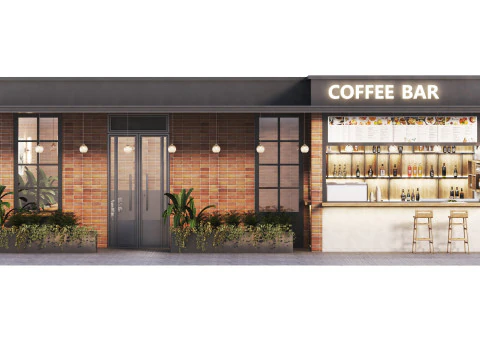 Cafe restaurant full design 17 3D Model