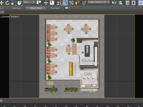 Cafe restaurant full design 17 3Dモデル