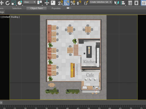 Cafe restaurant full design 17 3D Model