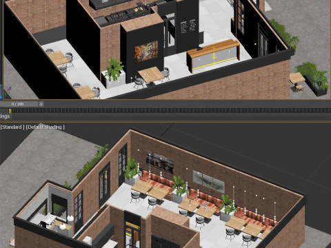 Cafe restaurant full design 17 3D Model