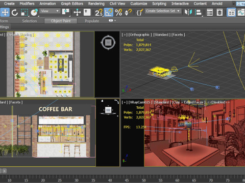 Cafe restaurant full design 17 3Dモデル