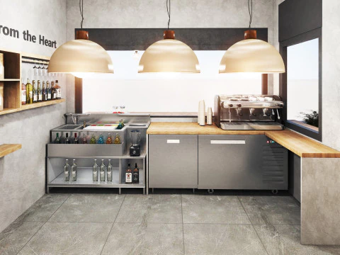 Cafe restaurant full design 17 3D Model