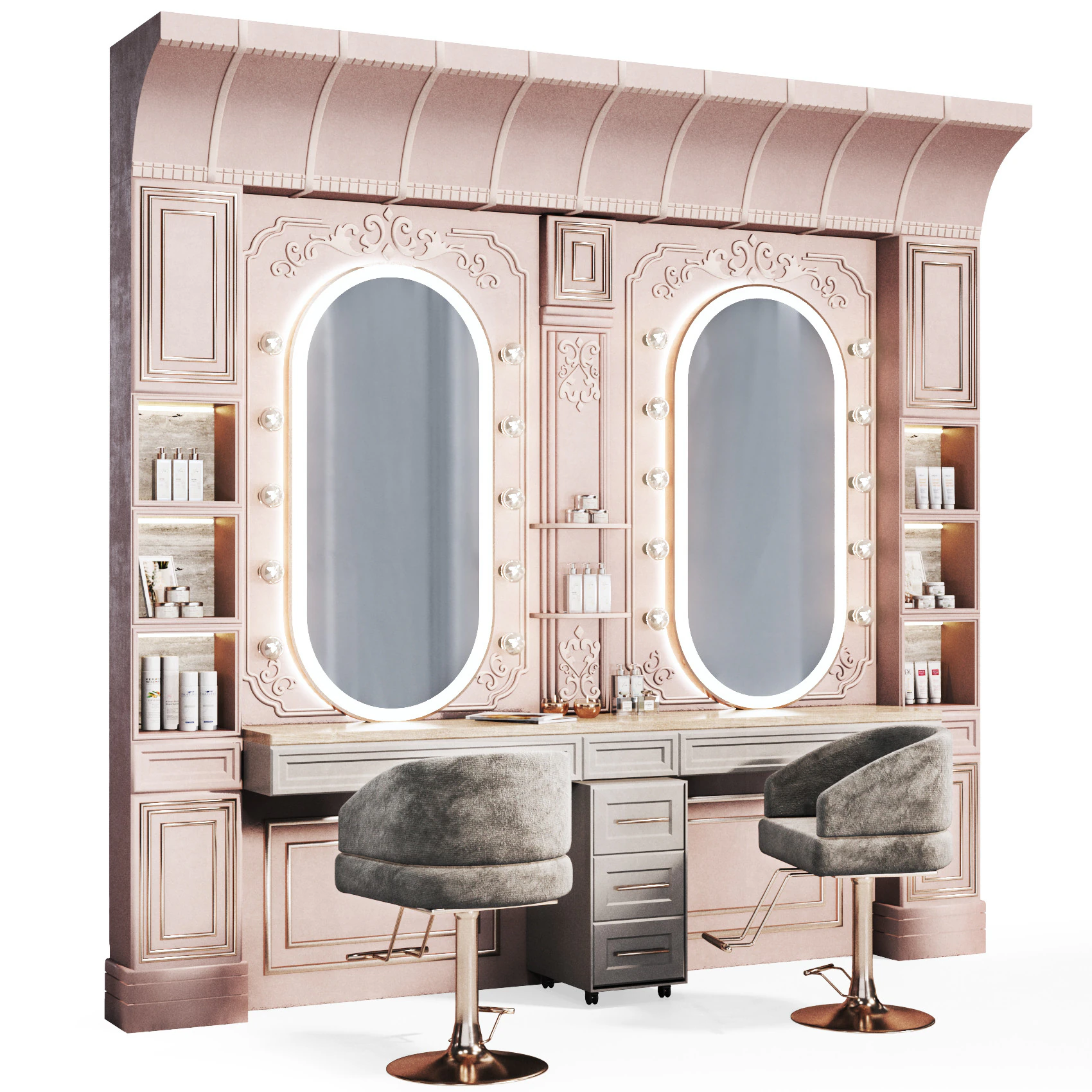 Beautysalon015 classic interior 3D Model .c4d .max .obj .3ds .fbx .stl .blend