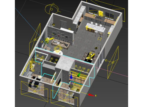 Дизайн интерьера квартиры 3D Модель