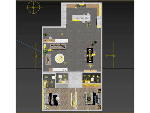 Дизайн интерьера квартиры 3D Модель