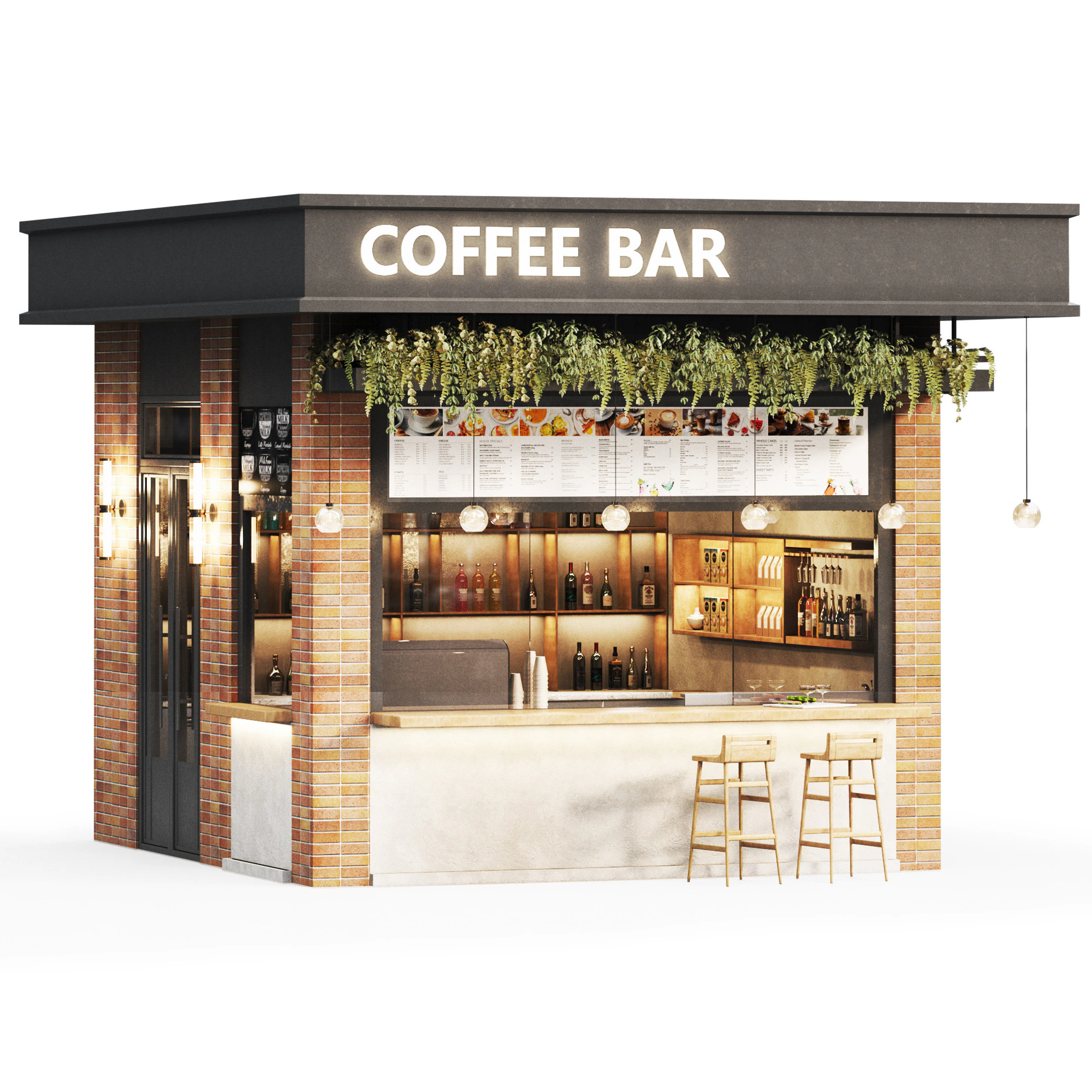 Outdoor Cafe18 street bar coffeetogo 3D Model .c4d .max .obj .3ds .fbx .stl .blend 