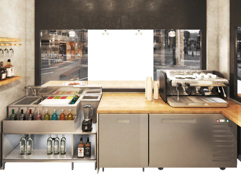 Outdoor Cafe18 street bar coffeetogo 3D Model