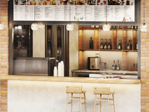 Outdoor Cafe18 street bar coffeetogo 3D Model