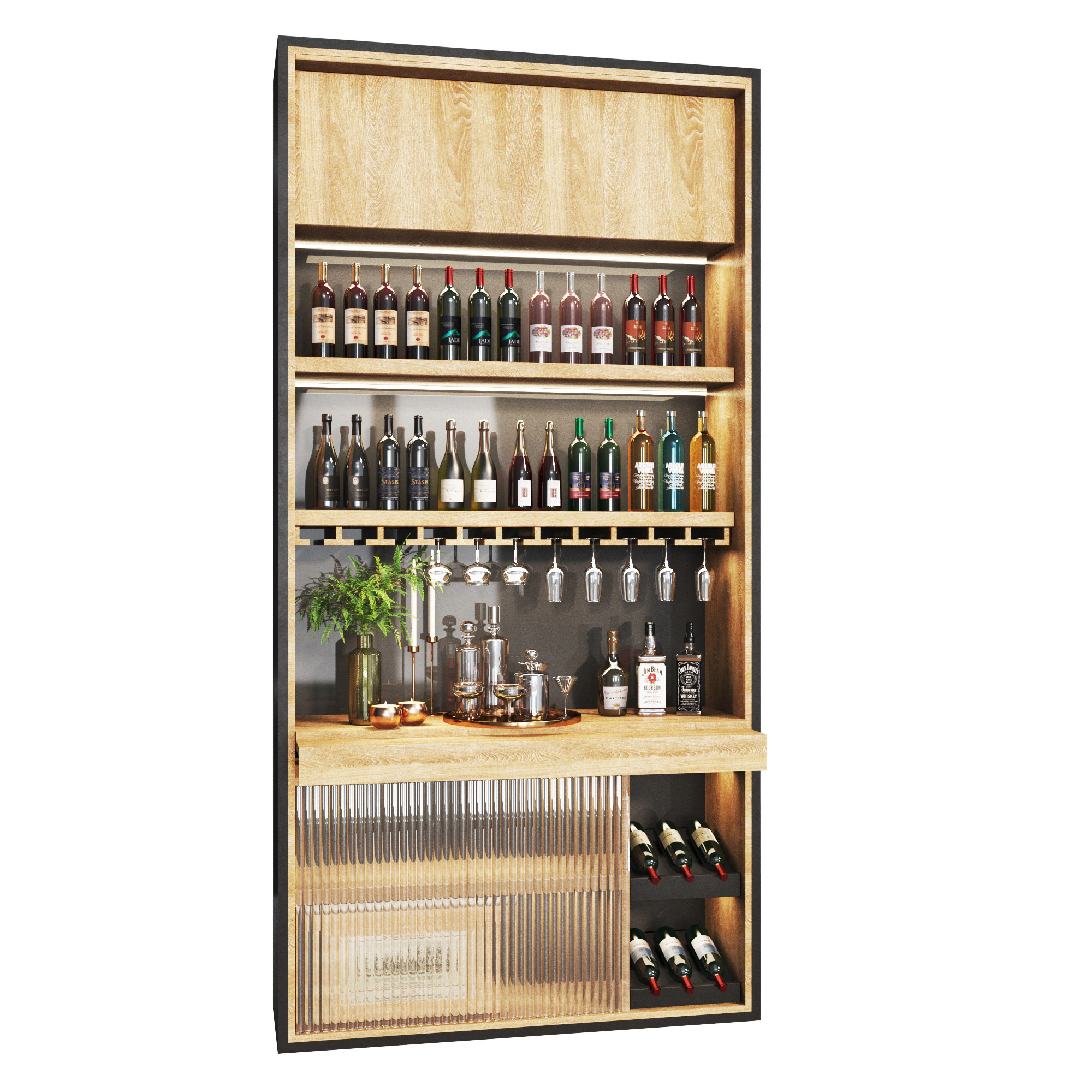 Minibar 04 kitchenbar 3D Model .c4d .max .obj .3ds .fbx .stl .blend