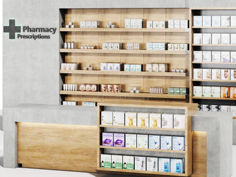 Farmacy Drugstore showcase 3D Model