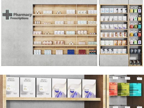 Farmacy Drugstore showcase 3D Model