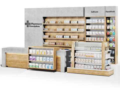 Farmacy Drugstore showcase Modelo 3D
