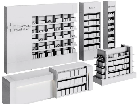 Farmacy Drugstore showcase 3D Model