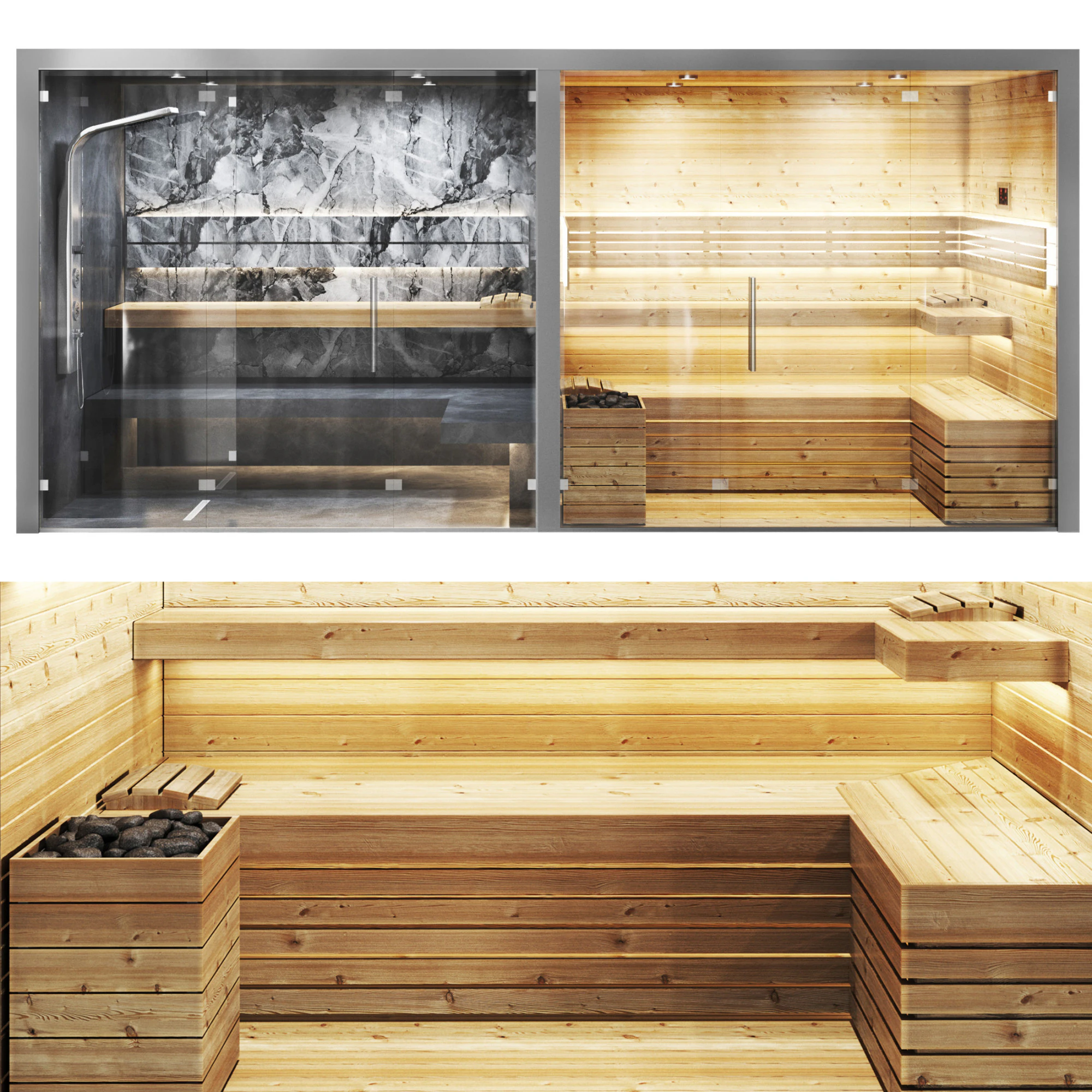 Sauna 02 steamroom spa 3D Model .c4d .max .obj .3ds .fbx .stl .blend