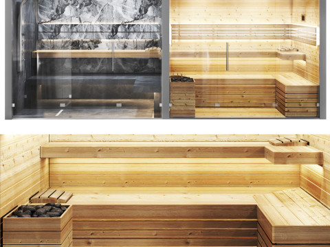 Sauna 02 steamroom spa Modello 3D