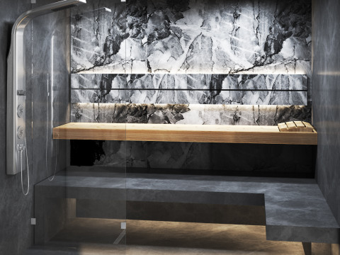 Sauna 02 steamroom spa 3D Model