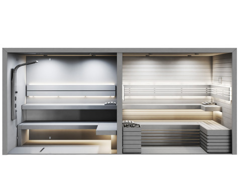 Sauna 02 steamroom spa 3D Model